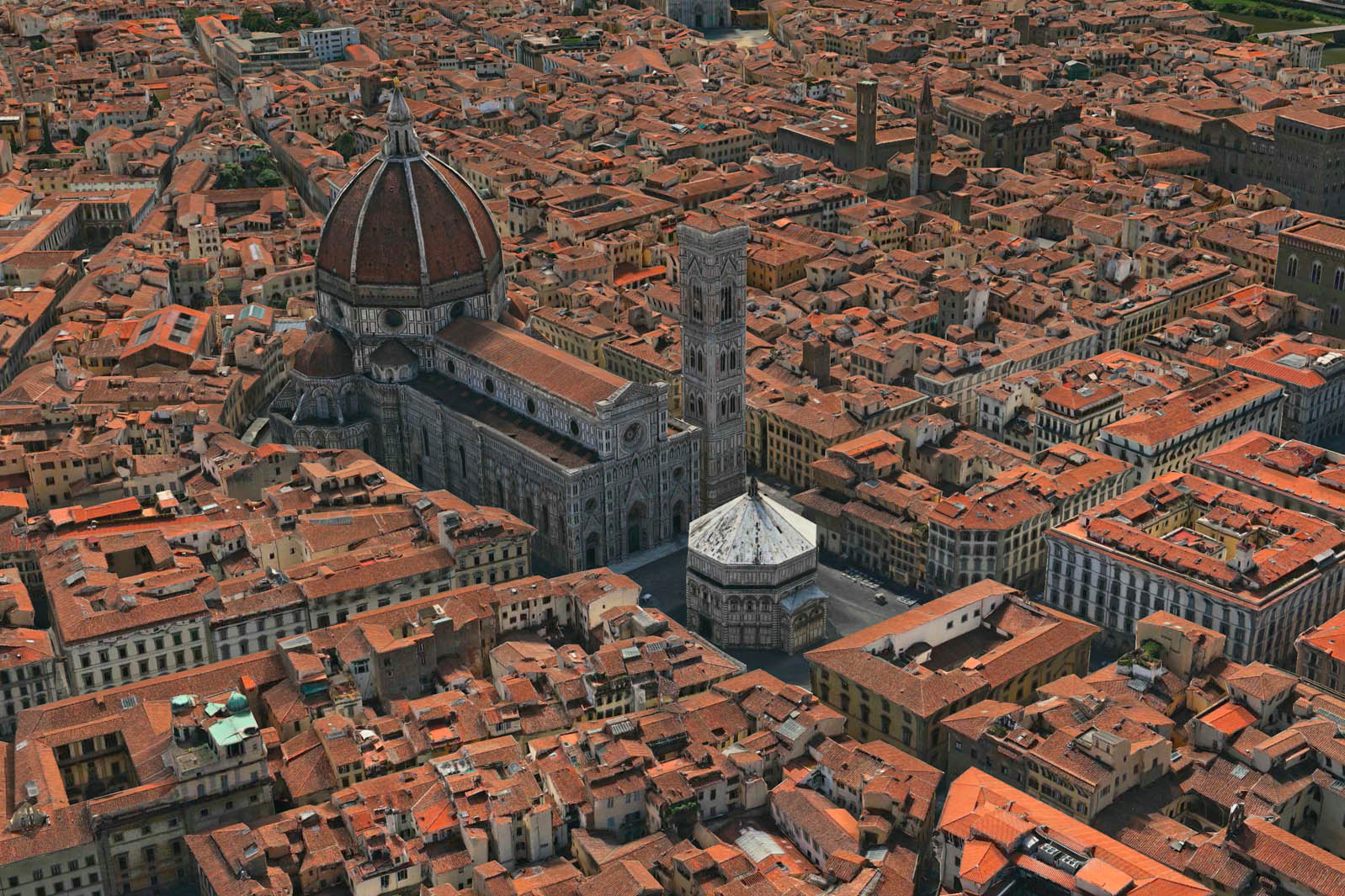 Florence Bird Eye View from Helicopter